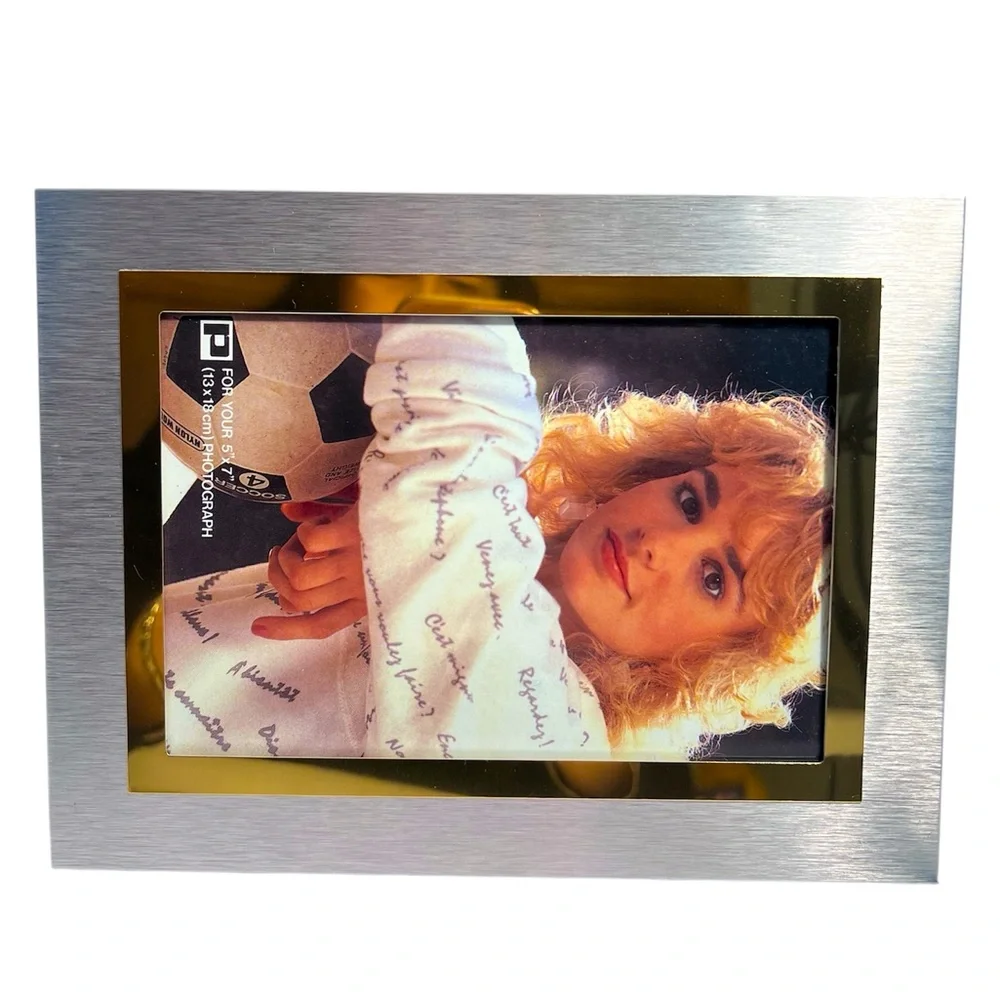 Vintage Brushed Silver and Metallic Gold 5” x 7” Photo Frame.  New without Tags.